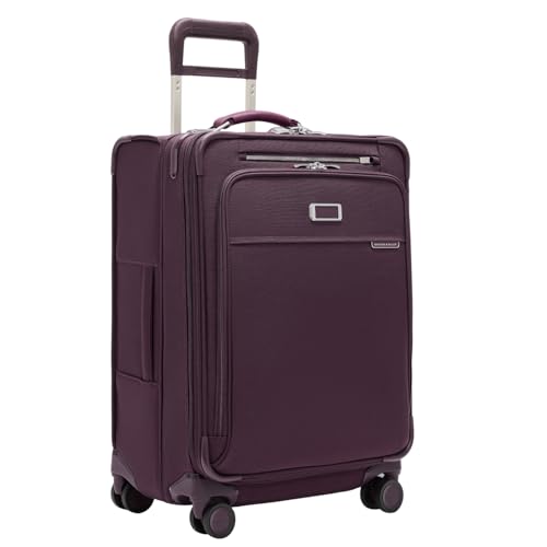 Briggs & Riley Baseline Compact Checked 24 Inch Softside Luggage, Plum - color: Plum, size: 24" Checked