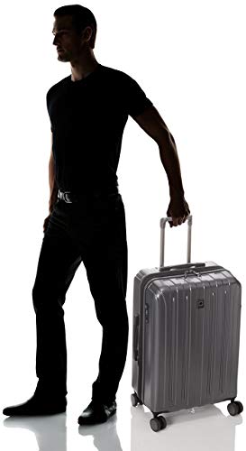 DELSEY PARIS Titanium Hardside Expandable Luggage with Spinner Wheels Checked Luggage, Graphite, Checked-Medium 25 Inch - color: Graphite, size: Checked-Medium 25 Inch