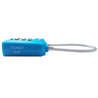 TSA Lock Security 3 Digit Combination Suitcase Luggage Bag Code Lock Padlock (Blue-4-Pack) - color: Blue-4-Pack