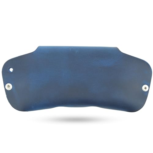 Toprank Slim Leather Glasses Case - Handmade Eyeglass & Sunglasses Holder - color: Blue