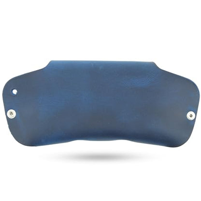 Toprank Slim Leather Glasses Case - Handmade Eyeglass & Sunglasses Holder - color: Blue