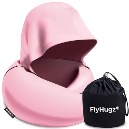 FlyHugz® 2.0 Hooded Travel Pillow, 2026 Original Release - color: Pink