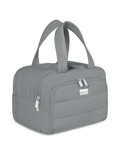 TOPDesign Travel Toiletry Bag, Puffer Makeup Organizer with Compartments - color: Grey