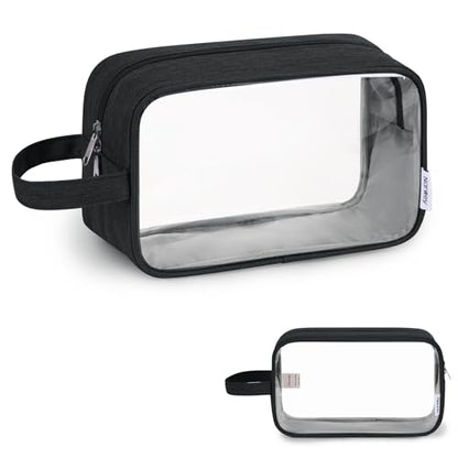 Narwey Clear Travel Toiletry Bags for Men Women, Clear Makeup Cosmetic Bag - color: Clear-Black