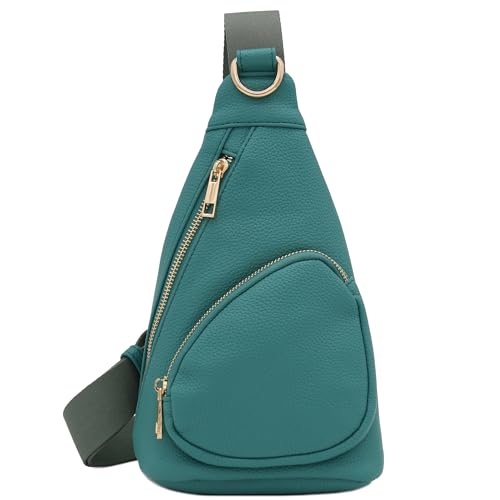FashionPuzzle Compact Triangle Sling Bag - color: Emerald