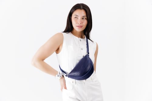 Portland Leather Goods Koala Sling Bag - Adjustable Full-Grain Leather - color: Cobalt, size: Medium