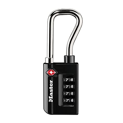 Master Lock Padlock, Set Your Own Combination TSA Accepted Luggage Lock, 1-5/16 in. Wide, 4696D, Black - size: 1 Pack