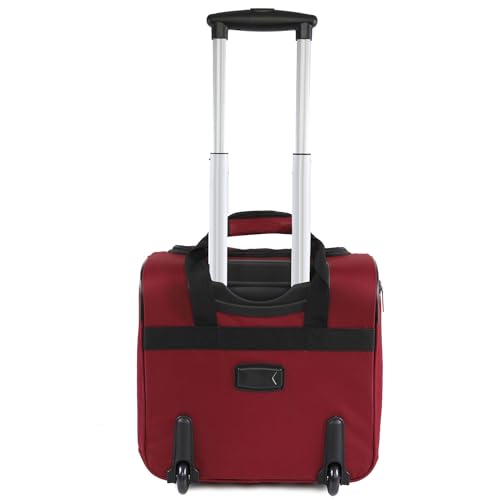 Pacific Coast Signature Underseat 15.5" Rolling Tote Carry-on - color: CRIMSON