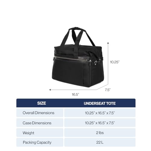 Travelpro Platinum Elite Carry on Soft Travel Underseat Tote Bag, Weekender, Overnight, Men and Women,16.5 Inch - color: True Navy Blue