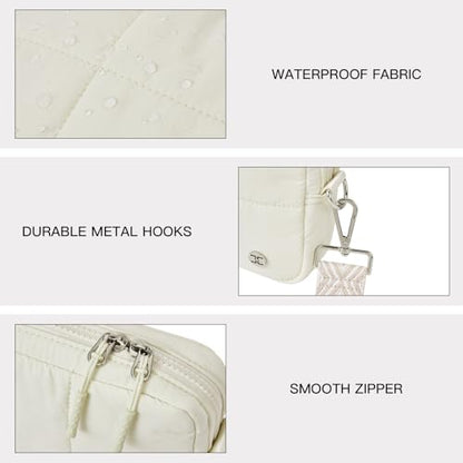 Telena Crossbody Bags for Women Cross Body Purse with Guitar Strap - color: Beige