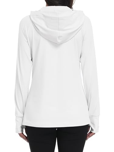 SeSe Code UPF 50+ Hoodie With Eye Mask Womens Zip Up Travel Jackets - color: White, size: XX-Large