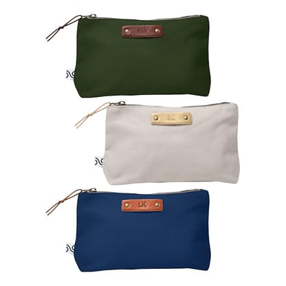 Northwind Personalized Premium Canvas Cosmetic Pouch | Made in USA Custom Monogrammed Travel Organizer and EDC Makeup Bag, Premium Minimalist Gift - style: Canvas