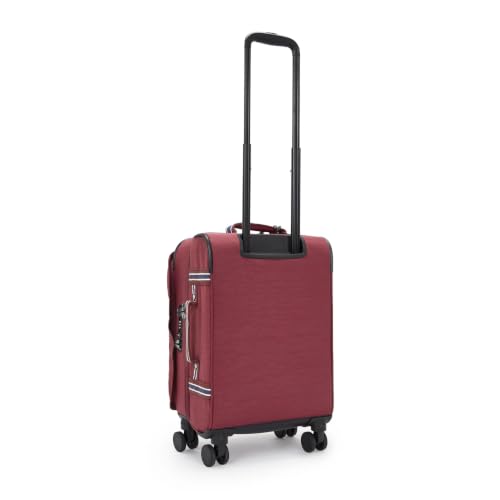 Kipling Women's Spontaneous Small Softside Spinner Wheel Luggage, Integrated TSA Accepted Lock - color: Lounge Wine