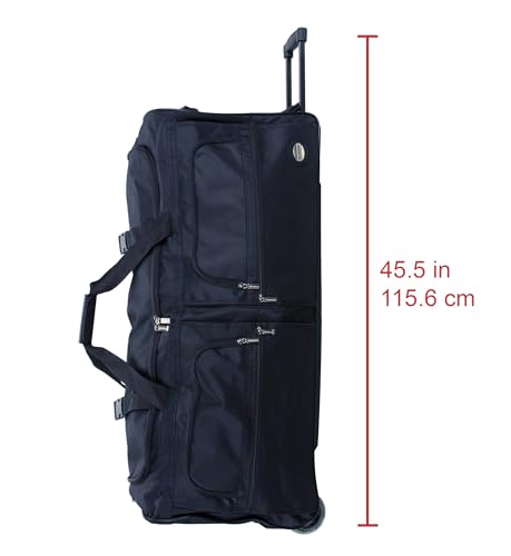 Rockland Rolling Duffel Bag, Black, 22" - color: BLACK, size: 22"