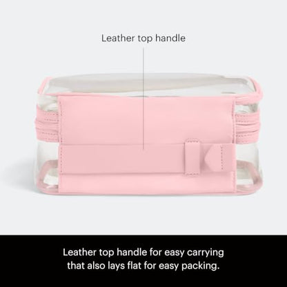 Away Clear Toiletry Bag, Water-Repellent, TSA Approved Travel Organizer - color: Blush Pink