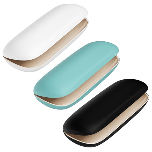 Eyeglasses Case, Hard Shell Protective Case for Glasses, Unisex for Women Men - color: 3 Pack-solid Color-1