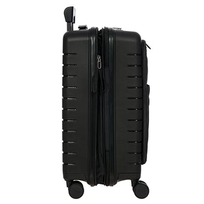Bric's B|Y Ulisse Carry-On Luggage with Spinner Wheels – Airline Approved Hard Shell Suitcase, TSA Combination Lock & USB Port - Removeable Wash Bag Included - 21 Inch with Front Pocket, Black - color: Black, size: Carry-on with front pocket