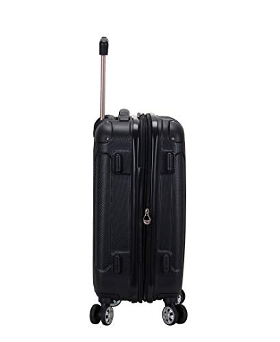 Rockland London Hardside 3 Piece Expandable Spinner Wheel Luggage Set, (20"/24"/28"), Black - color: Black, size: 3 Piece (28"/24"/20")