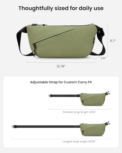 Flux 2L Sling Chest Bag with RFID Blocking Crossbody for Men Women - color: Avocado Green