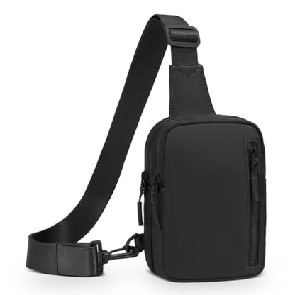 Mini Sling Bag for Men Women Fits for 6.1" Phone, Black - color: 3 Pocket-black