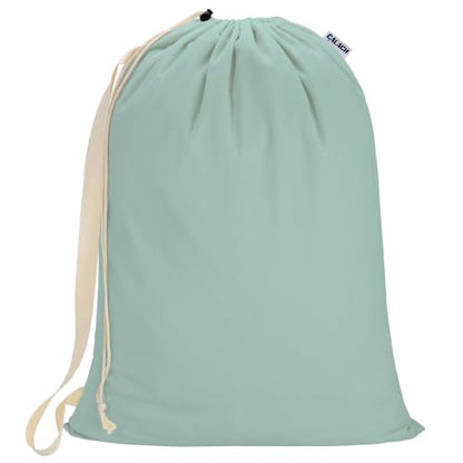 Canvas Laundry Bag with Shoulder Strap & Drawstring, 23"W x 29"H, MintGreen - color: Mint Green