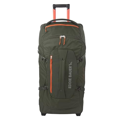 Eddie Bauer Expedition Rolling Duffel Bag with Wheels - Dark Thyme, 34" - color: Dark Thyme, size: 34" (Check-In)