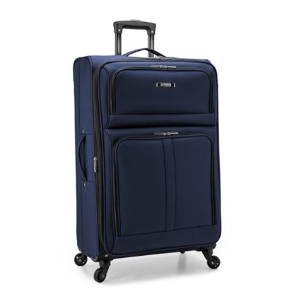 U.S. Traveler Anzio Softside Expandable Luggage with Spinner Wheels, Navy, 30-Inch Large - color: Navy, size: 30-Inch Large