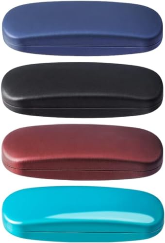 ZONLY Eyeglasses Case,(4 Piece) Unisex Hard Shell Eyeglasses Cases Protective Case For Glasse - color: Solid