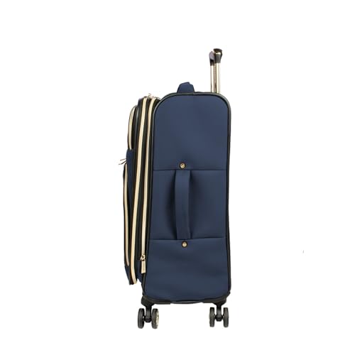 Kenneth Cole REACTION Chelsea 2-Piece Bundle - 20" Chevron Expandable 8-Wheel Carry-On Suitcase & Matching 15" Laptop Backpack, Navy - color: Navy, size: 2-Piece Bundle (Carry On + Backpack)
