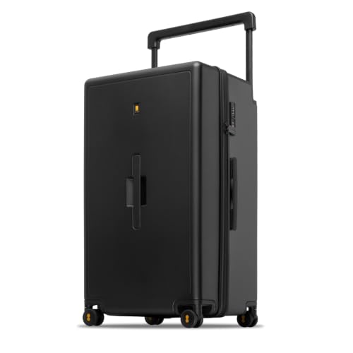 LEVEL8 Voyageur Wide Handle Luggage Airline Approved, 28 Inch Luggage with Spinner Wheels, Hardshell Large Checked Suitcases for Women Men with Tsa Lock, Black - color: Black, size: 28Inch