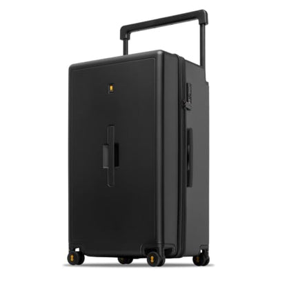 LEVEL8 Voyageur Wide Handle Luggage Airline Approved, 28 Inch Luggage with Spinner Wheels, Hardshell Large Checked Suitcases for Women Men with Tsa Lock, Black - color: Black, size: 28Inch