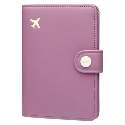 Zoppen Rfid 블로킹 여행용 여권 홀더 커버 슬림 신분증 케이스 - color: 우아한 퍼플
