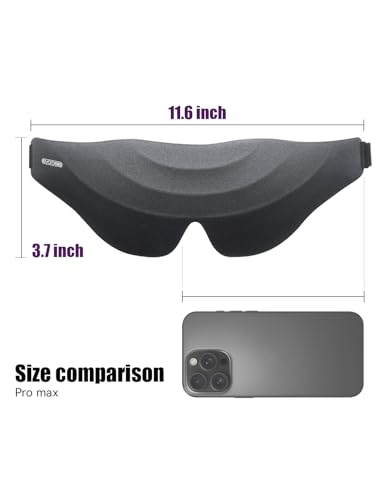 Sleep Eye Mask for Men Women, EVA BELLE Light Blocking Sleeping Mask for Side Sleeper, 3D Contoured Cup Night Blindfold, Lash Extensions 3D Sleeping Mask with Adjustable Strap for Travel, Night & Nap - color: 02-black