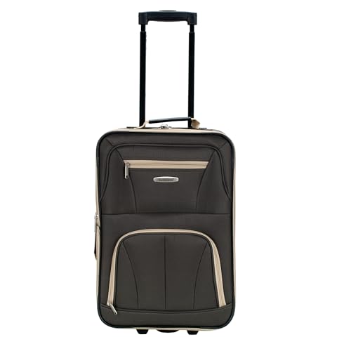 Rockland Fashion Softside Upright Luggage Set,'Expandable,Lightweight,Telescopic Handle,Wheel, Brown, 2-Piece (14/19) - color: Brown, size: 2 Piece (19"/14" Tote)