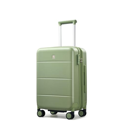 Hanke Carry On Luggage 22x14x9 Airline Approved Hardside 20 Inch Suitcase - color: Bamboo Green, size: 20 Inch EXT