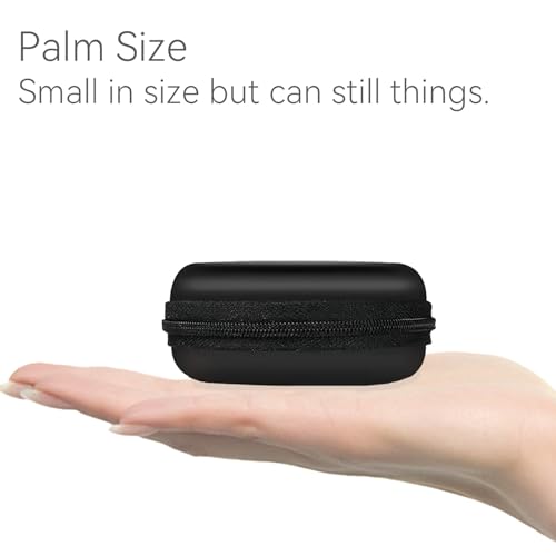 Earphone Case MAS CARNEY Headphone Earbud Hard Protective Carrying Case Bag - color: Black, style: Round