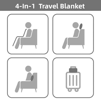 Travel Blanket Pillow, Soft Airplane Blanket 2-in-1, Travel Blanket Airplane Compact with Bag, Travel Essentials Accessories for Plane and Car,60x40 Grey - color: Grey