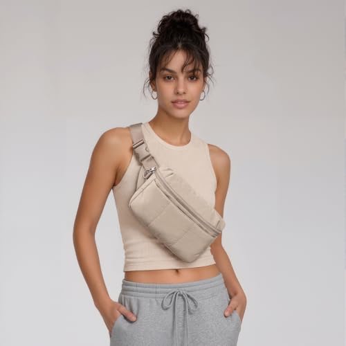 TOPEAST 3.5L Fanny Pack for Women Taupe Waist Pack with Water Bottle Holder - color: Taupe