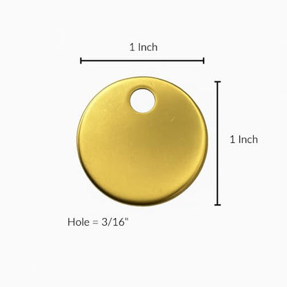 Custom Engraved Tags | Personalized Round Metal Tags | Personalized Trapping Tabs | 1 Inch Round Metal Key Label