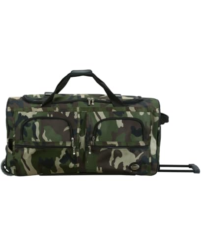 Rockland Rolling Duffel Bag, Black, 22" - color: CAMO, size: 40"