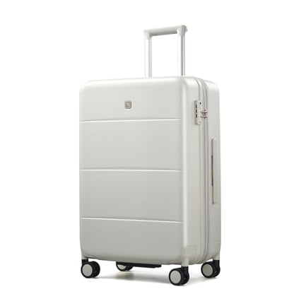 Hanke 24 Inch Luggage with Spinner Wheels, Expandable Medium Suitcase - color: Smoke White, size: 24 Inch EXT