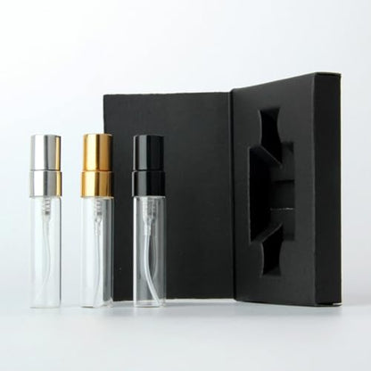 ZJchao Perfume Empty Bottle Gift Package Box 10ml Travel Size Spray Bottle Essential Oil Container Set of 10 Black White Cardboard Paper Packaging