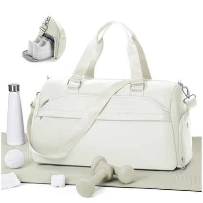 Gym Bag with Shoe Compartment Weekend Personal Item Travel Bags Beige - color: D5-Beige