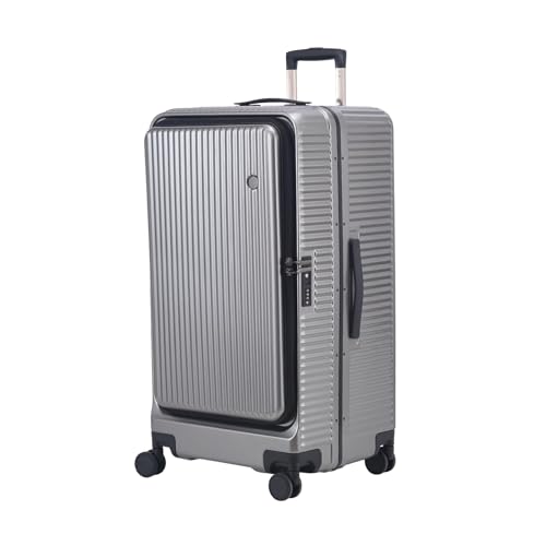 Kaleenie 29 Inch Aluminum Frame Checked Luggage Top Opening - color: Gray, size: 29 Inch