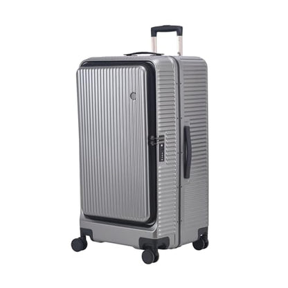 Kaleenie 29 Inch Aluminum Frame Checked Luggage Top Opening - color: Gray, size: 29 Inch