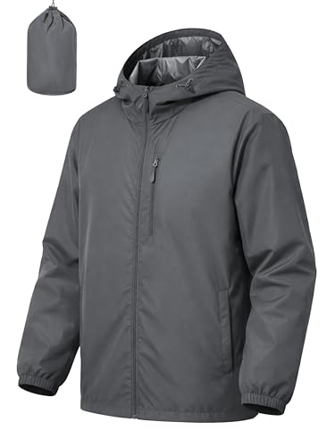 UIQUR Mens Cycling Jacket Waterproof Rain Jacket - color: Grey, size: 3X-Large