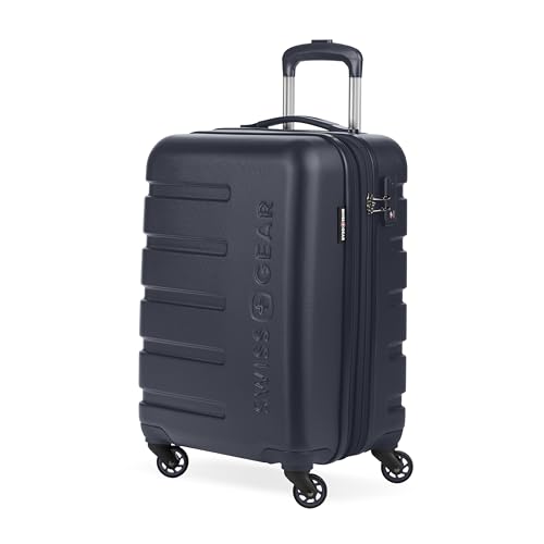 SWISSGEAR Signature Hardside Expandable Carry-On Spinner Luggage, ABS Construction, TSA-Friendly Lock, and Built-In Cupholder, Navy, 19-Inch - color: Navy, size: Carry-On 19-Inch