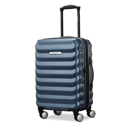Samsonite Hard-Sided 20 & 24 Inch 2-Piece Lightweight Checked Large Expandable Element Suitcase Set: Durable, 360° Spinner Wheels, Adjustable Telescopic Handle, TSA-Approved Lock - Captains Blue - color: Captains Blue, size: 2-Piece Set (20"/24")