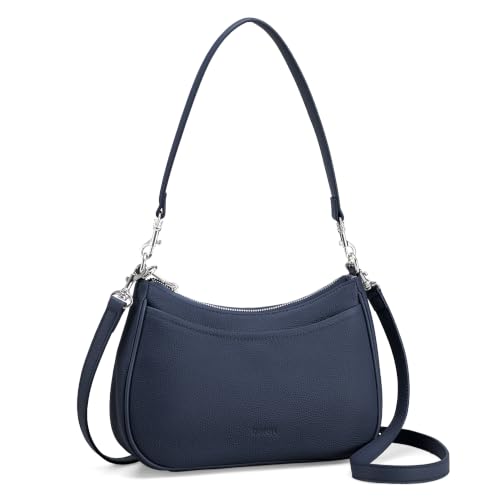 befen Genuine Leather Crossbody Bags for Women, Anti Theft Shoulder Purse - color: Navy Blue