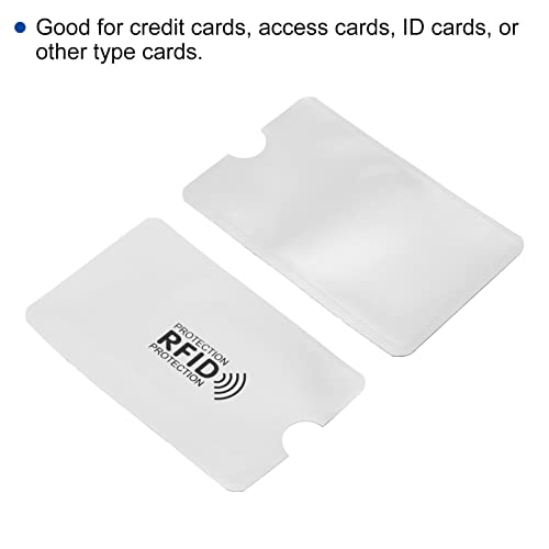 PATIKIL 92 x 62 x 0.3mm RFID Blocking Credit Card Sleeves,10 Pack Contactless Protector Holder for NFC Wallet Purse, Silver Tone - color: Silver Tone